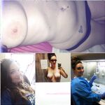 Sexy slut nurse in scrubs showing tits, ass, and pussy