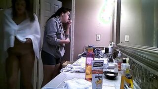 Airbnb bathroom lesbians 1