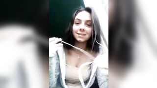 Hot polish teen Wiktoria Bystron shows her tits