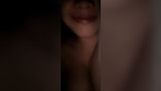 Big tits asian playing her boobs
