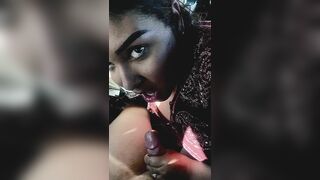 Amateur Latina Demonstrates her Blowjob Skillz