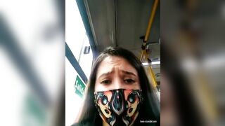 Squirting Pussy Juice all Over Public Bus