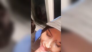 Dominos slut facialized