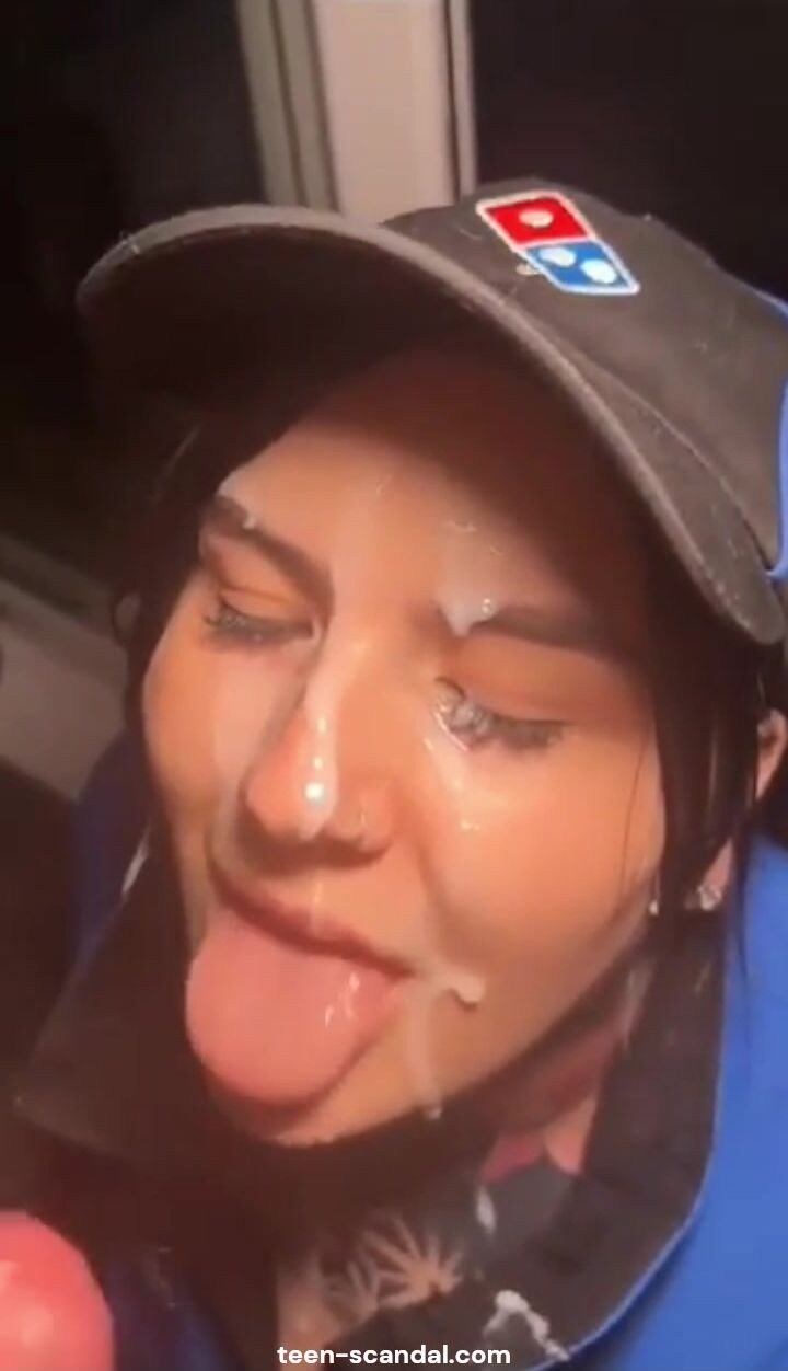 Dominos slut facialized