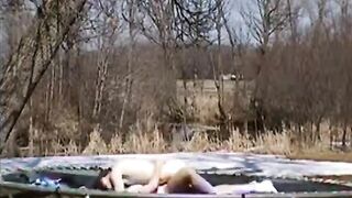 Outdoor German Amateur Sex on a Trampoline