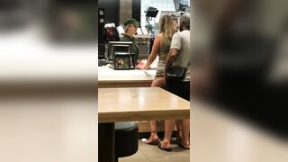 Guy slides into his girl at the McDonald’s counter