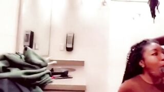 Truck Stop Blowjob - She Takes My Big Cock in the Bathroom