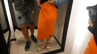 Redhead Babe Asked Me to Watch Her Try On Clothes in Public