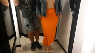Redhead Babe Asked Me to Watch Her Try On Clothes in Public