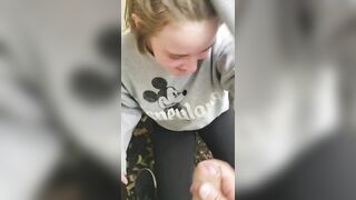 sexy teen blowjob outdoors