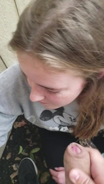 sexy teen blowjob outdoors