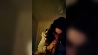 Amateur slut sucking big fat cock in 69 position