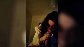 Amateur slut sucking big fat cock in 69 position