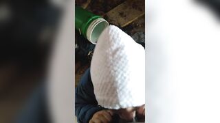 Teen sucks bbc outdoors