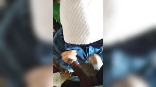 Teen sucks bbc outdoors