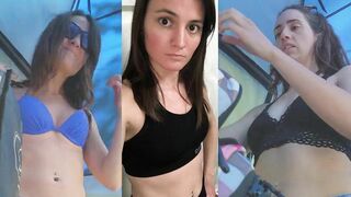 Zoey and Ashley changing in tent