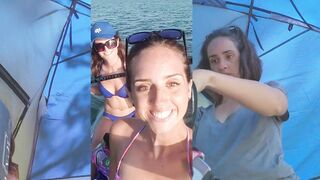 Zoey and Ashley changing in tent
