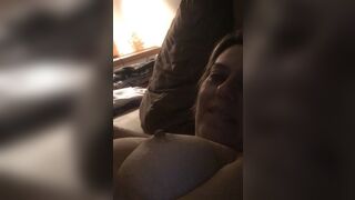 Small Lady with impeccable tits caught fucking a huge Dildo