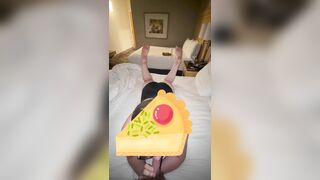 Feet pose hotel blowjob