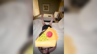 Feet pose hotel blowjob