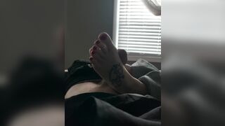 Briana giving a foot job