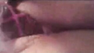 My wife finishing off herself after getting fucked at the bar.