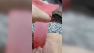 Slutty milf using dildo