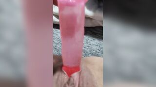 Slutty milf using dildo