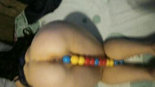 My boyfriend inserting a rattle toy in my pussy