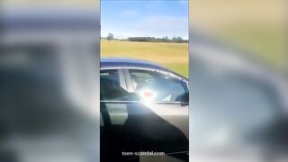a blowjob caught on the middle of the highway