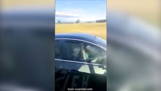 a blowjob caught on the middle of the highway