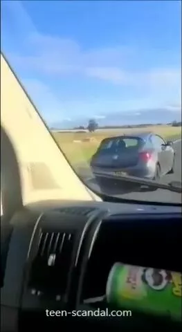 a blowjob caught on the middle of the highway