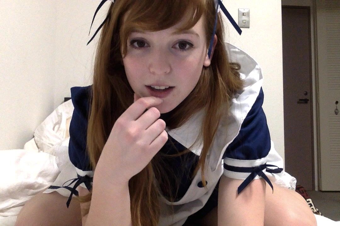 Redhead slut Haley masturbating and cumming