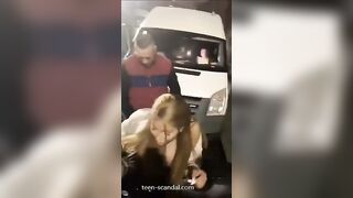 Fucked on a motorcycle in the middle of the street!