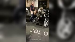 Fucked on a motorcycle in the middle of the street!