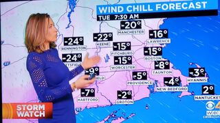 CBS 4 Boston Weather Girl Sarah Wroblewski See Through No Bra