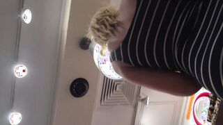Upskirt blonde college hottie