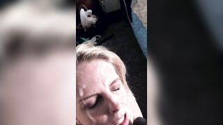 Blonde splashed with Cum