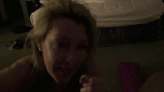 Slutty bitch sucking four different cocks