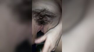 fat milf fucks cucumber