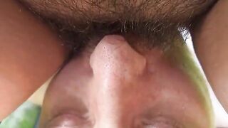 draining cunt juice from furry cunt