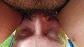 draining cunt juice from fat furry cunt