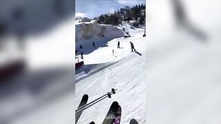 flashing on the ski lift