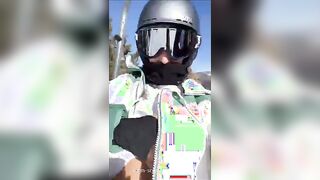 flashing on the ski lift