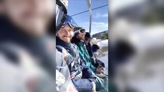 flashing on the ski lift