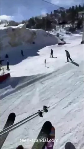 flashing on the ski lift