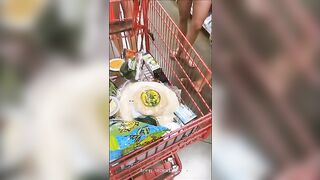 three girls are shopping