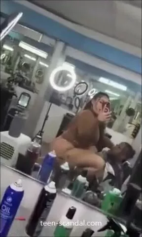 Fucking customer in barber shop