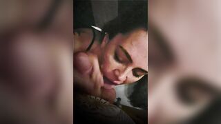 Cute slut takes a load