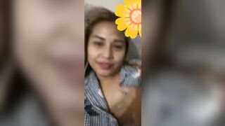 Julie-Ann caught with milky tits